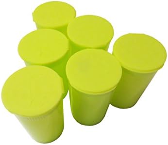 100x SOLID YELLOW Pop Top Containers 80ml Squeeze Vial Medical Herb Pill Box 19 Dram Bottles