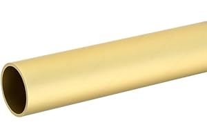 KITCHEN INVENTIONS 8 Feet Long Round Wardrobe Closet Gauge 14 Tubing Rod Application Clothes Hanging - 96 Inch Length (Matte Brass)