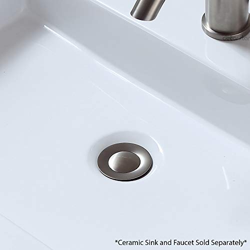 Decor Star PU-003-TB 1 1/2" Bathroom Faucet Vessel Vanity Sink Pop Up Drain Stopper Without Overflow Brushed Nickel
