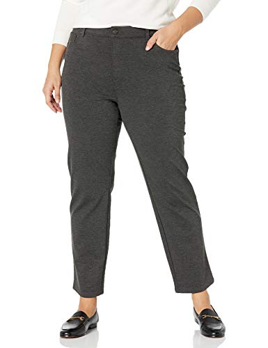 Gloria Vanderbilt Women's Plus Amanda Ponte Pant - Heather Gray