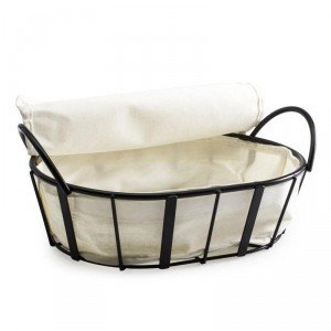 Danesco Bread Basket with Warming Bag - Oblong - Black