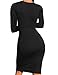 Mokoru Women's Casual Basic Pencil Dress Sexy Long Sleeve Bodycon Midi Club Dress, X-Large, Black