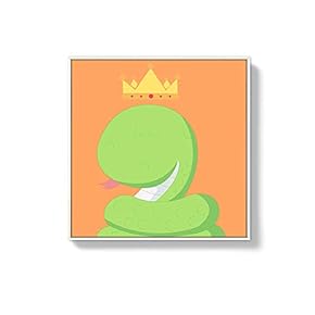 Framed Canvas Wall Art for Living Room, Bedroom Cute Cartoon Animals Canvas Prints for Home Decoration Ready to Hanging - 16x16 inches