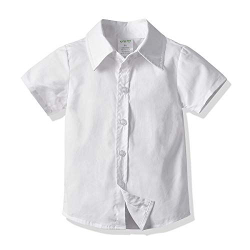 Little Boys Gentleman Formal Suit Set with Vest, Short Pant,Short Shirt, Bow Tie,Baby Boys Short Sleeve Wedding Clothes 4Pcs Outfit (Gary, 1-2T/80) - Thumbnail 5