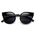 zeroUV Round Circle Half Frame Semi-Rimless Cateye Sunglasses (Black-Gunmetal)