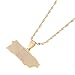 Puerto Rico Map Pendant Chain for Women Puerto Ricans Map Jewelry