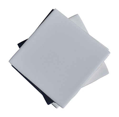 Glossy Ceramic Tiles Kit 4x4 Each Plus Exclusive 2 Page Guide for Tile Crafts (Set of 10) (White)