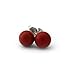 14k Yellow Gold Dark Red Simulated Coral Ball Stud Earrings - 8 Millimeters