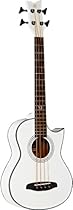 Ortega Guitars D-WALKER-WH Deep Series Extra Short Scale Acoustic Bass with Agathis Top and Body
