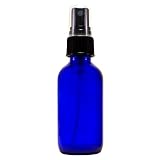 2 Oz (60 ml) BLUE Boston Round Glass Bottle w/Fine Mist Sprayer- pack of 12