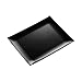 DECORAT PLASTIC PLATES/PARTY PLATES | 9 Inch Black Lunch Plates - 20 Pack | Rectangle Disposable Plates | Elegant & Fancy Heavy Duty Party Supplies Plates for all Holidays & Occasions