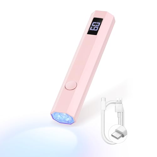 SAVILAND UV Nail Lamp, Flash Curing Nail Dryer with 2 Timers for Nail Art | LCD Display, Rechargeable Mini Gel Nail Lamp, Must‑Have for Nail Tech, Manicure & Pedicure Supplies, for Nail Salon Home Use