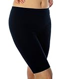 Women's Stretchy Cotton Lycra Above Knee Short Active Leggings (Medium, Black)