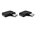 GodSpin USB-C 90 Degree Angle Adapter [2 Pack] - Male to Female, Right & Left Angled, USB 3.1 Type-C Extension for Laptop & Tablet (Black)