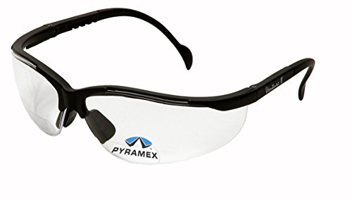 Pyramex V2 Readers Safety Eyewear, Clear +2.0 Lens With Black Frame