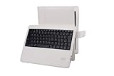 Poetic KeyBook Bluetooth Keyboard and Leather Book Style Case for iPad 3 / iPad 2/ iPad 1 White