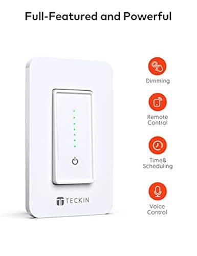 TECKIN Smart Dimmer Switch,WiFi Dimmer Light Switch Work with Alexa and  Google Home and Siri,Remote and Voice
