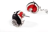 YUONUO Super Mario Handcraft Piranha Black Ball Biting You Ears Handmade Personality Creative Earring (One Pair)