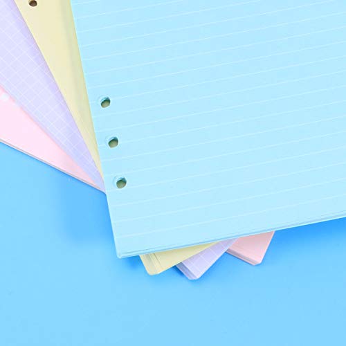 STOBOK Colored Loose Leaf Paper 6 Hole Filler Paper for Binder Notebook