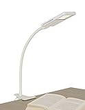 SHABBOSLITE Clip-on LED Lamp White - 2 inch Clamp fits on Headboard, Table, or Shelf for Reading in Bed, Studying at a Table, Lighting Up a Child's Room or a Hotel Room on Shabbos