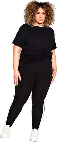 AVENUE PLUS SIZE LEGGING COLOURBLOCK, IN BLK/SAPPHIRE, SIZE,...