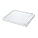 Rubbermaid Commercial Products Large Lid For 2/4/6/8 Qt. Plastic Space Saving Square Food Storage Container, White, Lid for Kitchen/Restaurant/Cafeteria for Wet/Dry Food Storage, Pack of 12