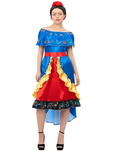 Smiffys Deluxe Artist Frida Costume, Womens, Large
