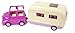 Li’l Woodzeez Happy Camper – Pink Toy Car with Family Caravan – 40 Pieces Playset with Toy Furniture, Food, and Kitchen Accessories – Gifts for 3+ Years