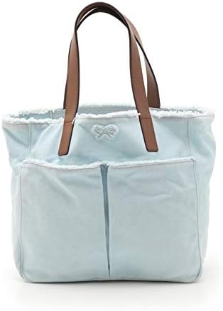 Amazon アニヤハインドマーチ Anya Hindmarch トートバッグ キャンバス レザー 水色 茶 中古 トートバッグ