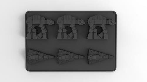 Pack de 6 Glaçons Under Toys SW00572 Star Wars AT-AT et Star Destroyer en Silicone