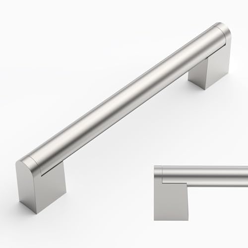 Amerdeco 10 Piece Kitchen Handles 128 mm Silver Cabinet Handles Door Handles Stainless Steel Drawers Handles Furniture Handles Sliding Door Handle UK038