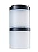 BlenderBottle ProStak Twist n' Lock Storage Jars Expansion 2-Pak with Pill Tray, White/Black