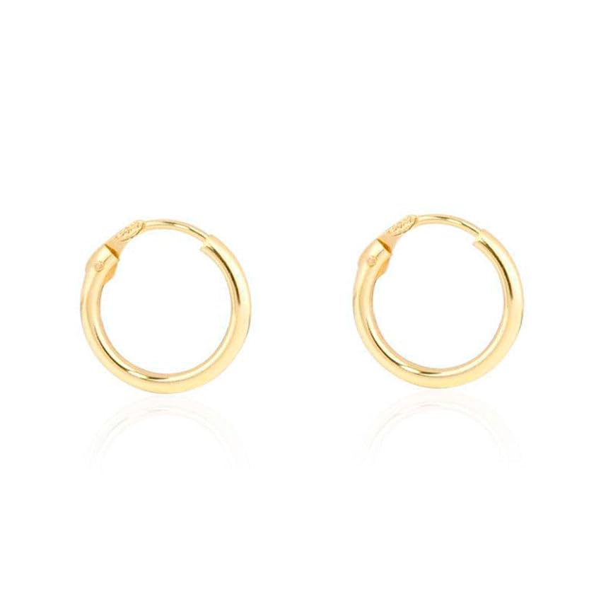 Damen & Kinder Creolen Hoop 14x1.2 mm Ohrstecker - Gelbgold 9 Karat (375)