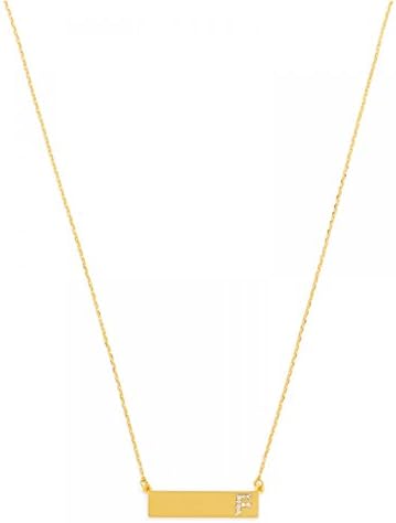 Baublebar Ice Initial Bar Pendant Necklace 14k Gold-Plated (Letter 'F')