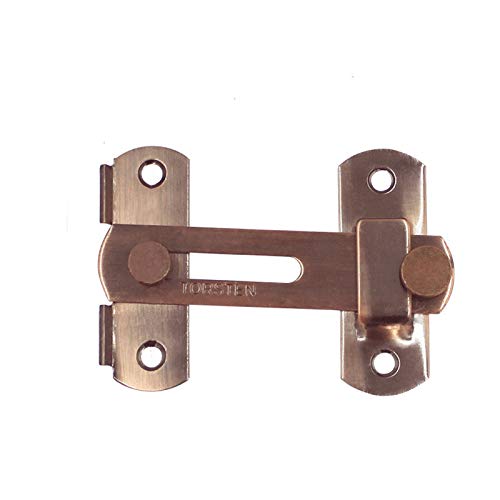 Stainless Steel Flip Latch, Tiberham Heavy Duty Hasp Latch Sliding Door Bolt Lock, Bar Latch Safety Gate Lock for Door Window Cabinet Pet Cage Crate Fitting Accessories,100 x 70 mm (Bronze)