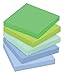 Post-it Recycled Super Sticky Notes, 3x3 in, 12 Pads, 2X Sticking Power, Oasis Collection, Cool Colors, Recyclable (654-12SST)