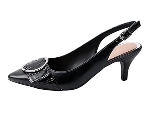 t.h Navy Shoes Greatonu Women Shoes Comfortable Kitten Heels Slingback