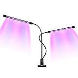 LED Grow Light, TaoTronics 18W Dual Head Grow Light, 36 LED 6 Dimmable Levels, Plant Lights for Indoor Garden Plants with Red/Blue Spectrum, Adjustable Gooseneck, 3/6/12H Timer