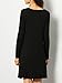Kissky Women's Basic Long Sleeve Pockets Casual Swing Plain Tshirt Dress (L, Black)
