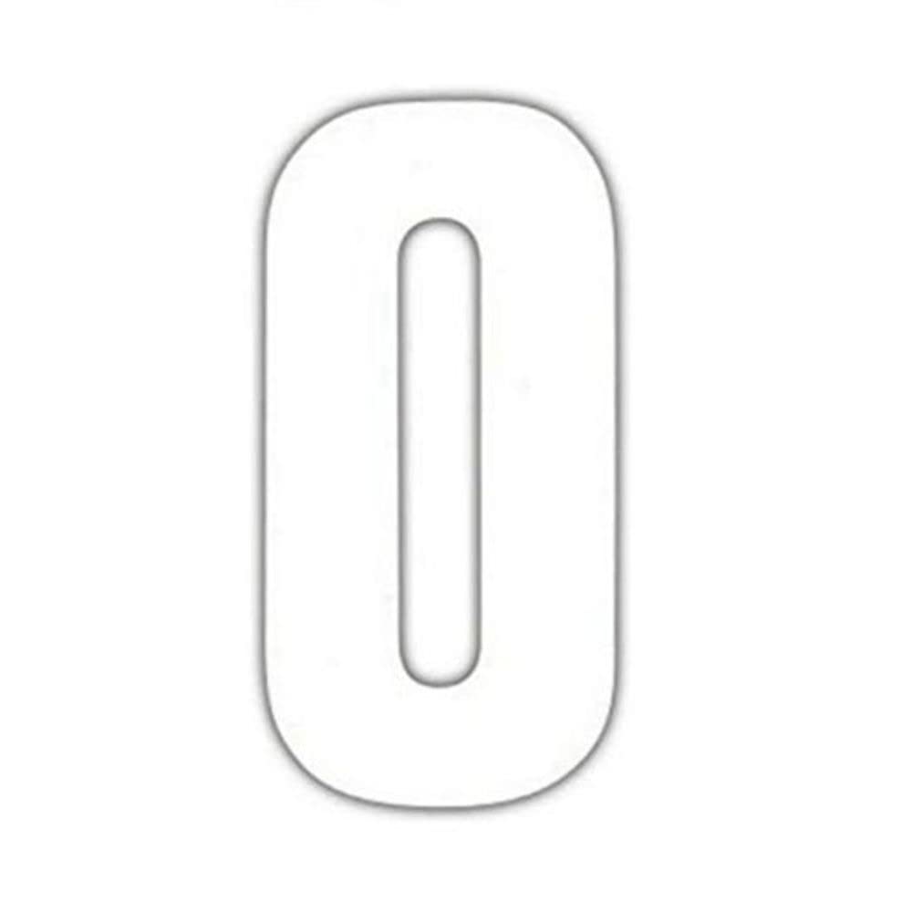 Merriway BH04095 (4 Pcs) White Vinyl Stick-On Wheelie Bin Post Box Crate Dust Bin Numbers 75mm (3 inch) Number 0 - Pack of 4 Pieces