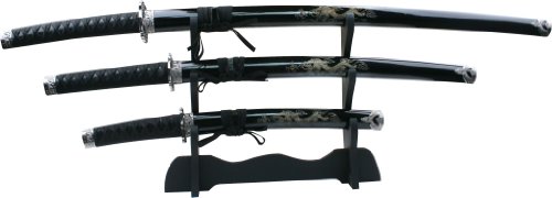 BladesUSA Jl-021Bde4 3 Piece Samurai Sword Set 39.5-Inch Overall Katana