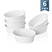 Sweese 506.001 Porcelain Ramekins 6 Ounce Souffle Dishes, Oval Ramekins for Baking, Set of 6 - White