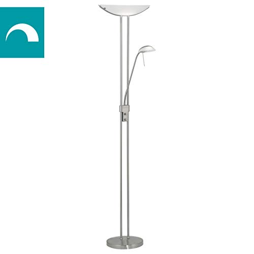Eglo vloerlamp model BAYA met leesarm/in nikkel mat staal en gesatineerd glas/HV 1 x R7S 300 W 1 x G9 40 W/hoogte 180 cm… - Afbeelding 3
