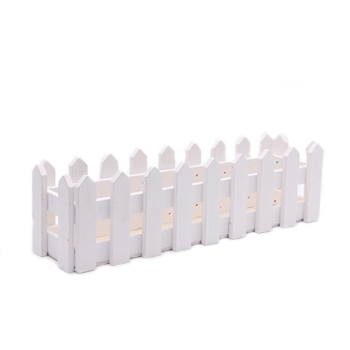 YDZN Wooden Fence Artificial Flower Plant Fence Picket Storage Holder Vase Garden Weeding Home Office Decoration (30 CM) - Thumbnail 2