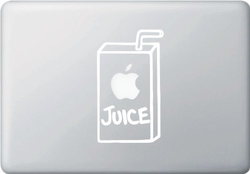 Apple Juice Box Graphic - Macbook or Laptop Vinyl Sticker Decal (3.5in width x 5.75in height) (White)