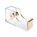 Acrylic Gold Tape Dispenser,Clear Acrylic Desk Dispenser Kit , Modern Design Office Desktop Tape Dispense