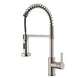 APPASO K105-BN Commercial Spring Kitchen Faucet with Pull Down Sprayer Stainless Steel Brushed Nickel