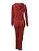 MBE Women's Athletic Soft Velour Zip Up Hoodie Sweatpants Set