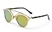 GAMT Fashion Polarized Aviator Sunglasses Flat Reflective Mirrored Cateye Metal Eyewear Gold-brown