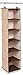 Internet's Best Hanging Closet Organizer with 3 Drawers - 6 Shelf Fabric Storage Organizer for Clothes, Sweaters, Shoes, Accessories - College Dorm Essentials, Small Room Dresser for Kids - Beige